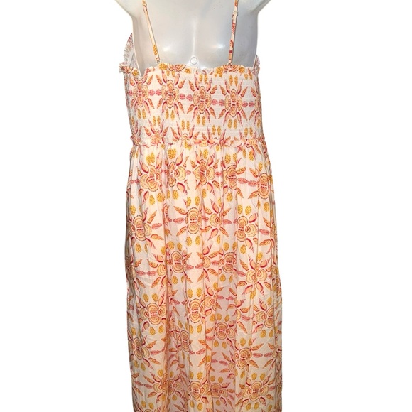 Hill House Home Sydney Nap Dress Orange  Shell Floral Dress - Picture 5 of 11